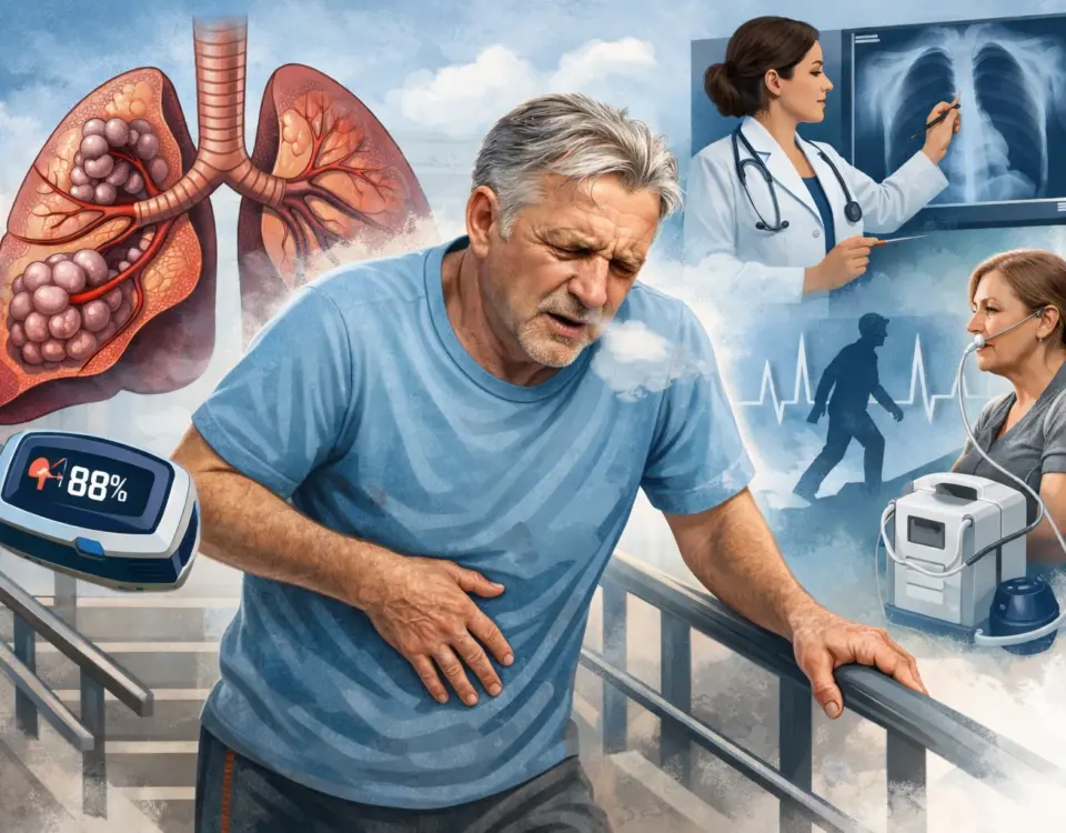 pacient cu oboseala la efort cauzată de BPOC în consultație pneumologică Constanța